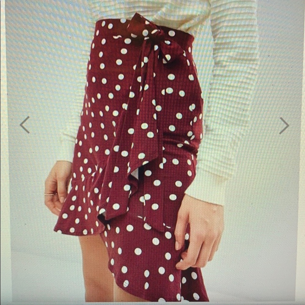 ASOS design petite mini wrap skirt in polka dot